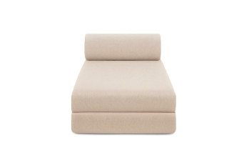 Méridienne convertible et modulable - Tissu lisse - Beige