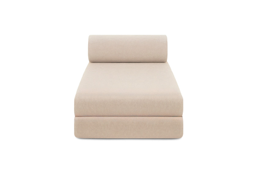 Méridienne convertible et modulable - Tissu lisse - Beige