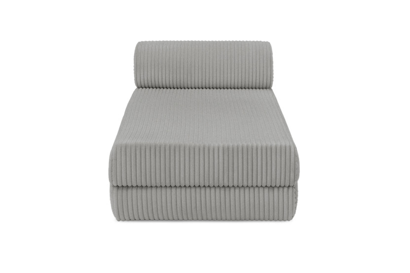 Canapé d'angle convertible 6 places - Velours côtelé XL - Gris clair