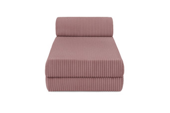 Méridienne convertible et modulable - Velours côtelé XL - Rose
