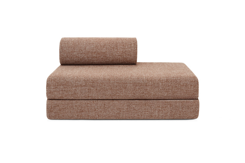Canapé droit convertible 3 places - Tissu tweed - Rouge