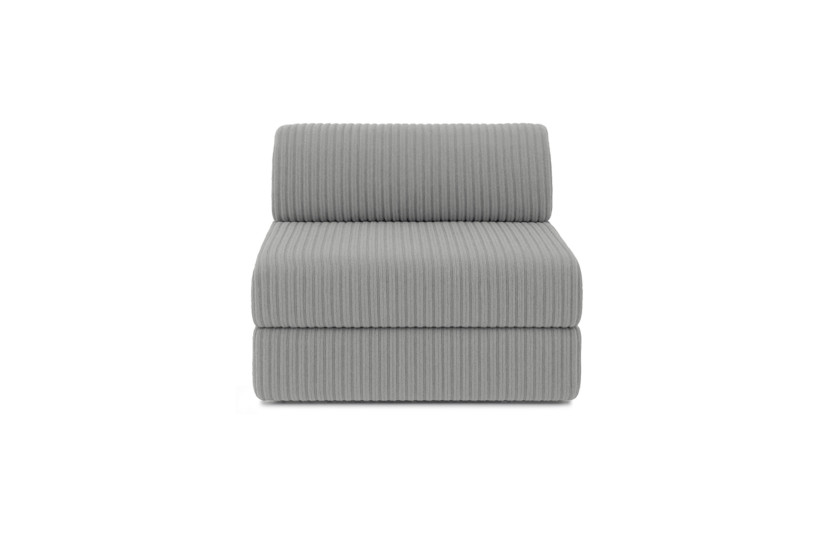 Canapé d'angle convertible 6 places - Velours côtelé XL - Gris clair
