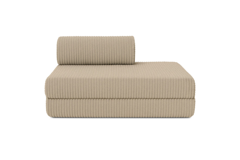 Canapé droit convertible 5 places - Velours côtelé XL - Taupe