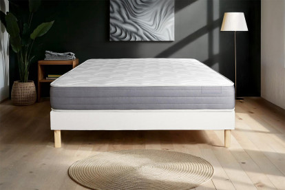 Ensemble Matelas Sommier 120x210 cm - Sommier Blanc (en kit) - Actimemo Dream