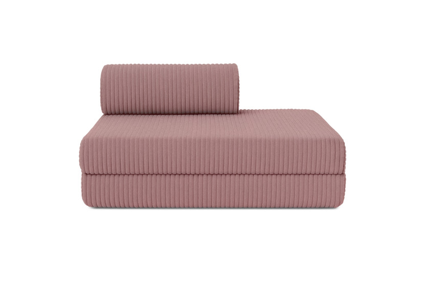 Canapé droit convertible 5 places - Velours côtelé XL - Rose