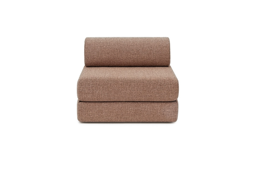Canapé droit convertible 6 places - Tissu tweed - Rouge