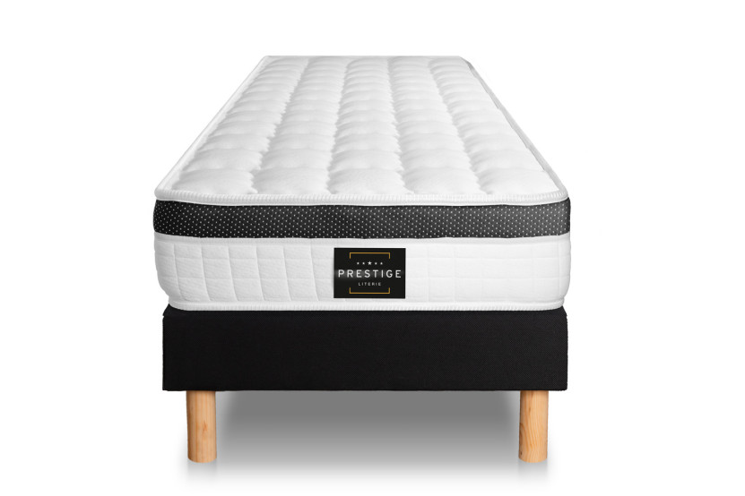 Ensemble Matelas Sommier 120x200 cm - Sommier Noir (en kit) - Supérieur