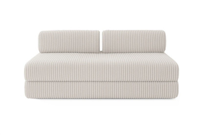 Canapé d'angle convertible 6 places - Velours côtelé XL - Blanc