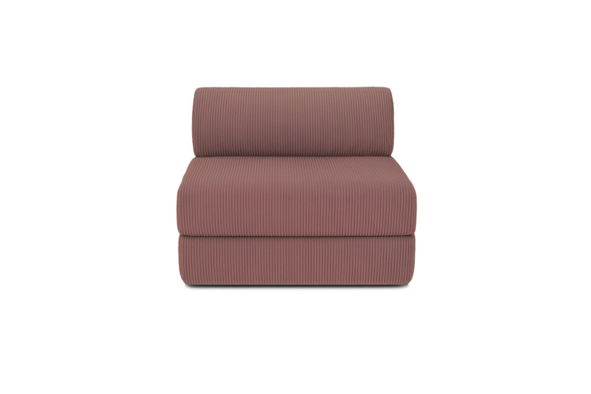 Fauteuil convertible et modulable - Velours côtelé - Rose