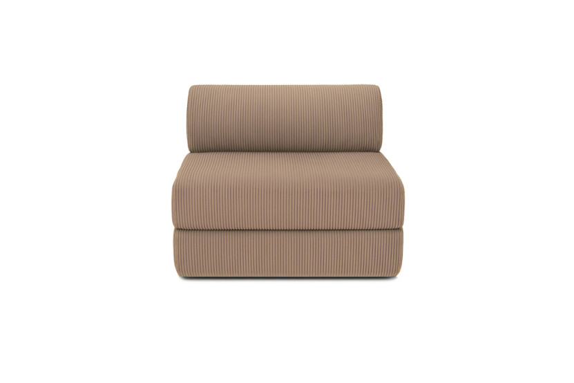 Canapé droit convertible 3 places - Velours côtelé - Taupe