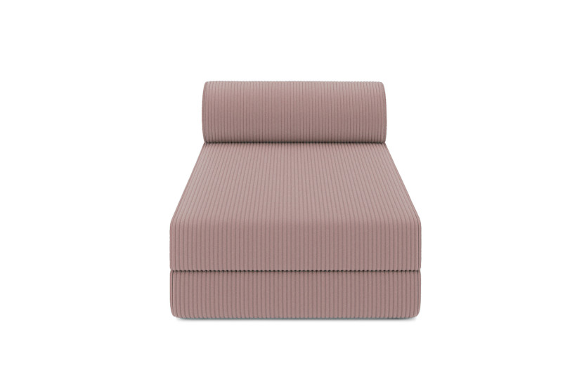 Méridienne convertible et modulable - Velours côtelé - Rose pâle