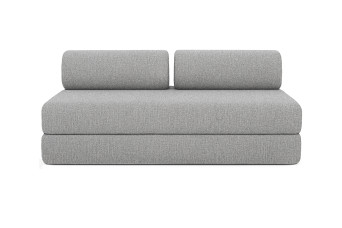 Canapé droit convertible 3 places - Tissu tweed - Gris