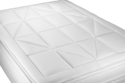 Pack lit complet 160x200 cm - Matelas + 2 Sommiers Blancs + 2 oreillers + Couette - Vingt-Huit PLUS