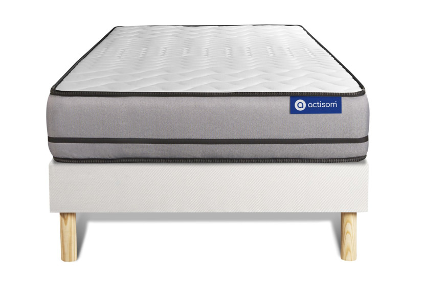 Ensemble Matelas Sommier 80x200 cm - Sommier Blanc (en kit) - Actimemo Night