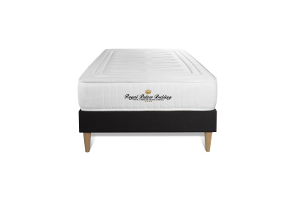 Ensemble Matelas Sommier 90x190 cm - Sommier Noir (déjà monté) - Nottingham