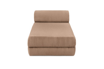 Méridienne convertible et modulable - Velours côtelé XL - Marron