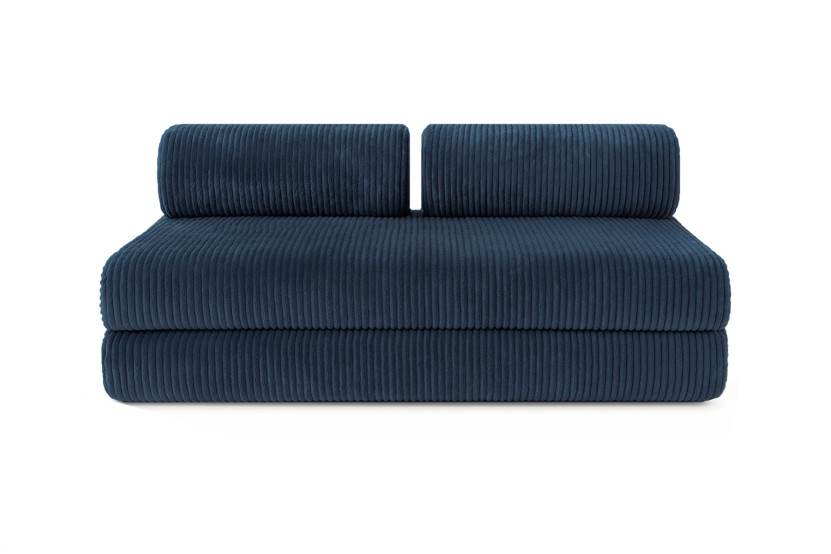 Canapé d'angle convertible 6 places - Velours côtelé XL - Bleu