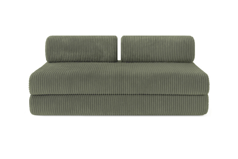 Canapé d'angle convertible 6 places - Velours côtelé XL - Vert