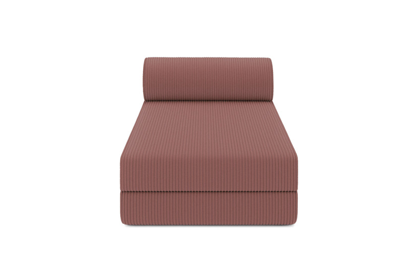 Méridienne convertible et modulable - Velours côtelé - Rose