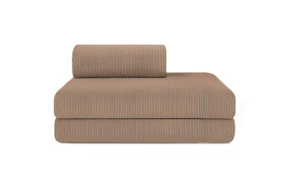 Canapé 3 places - 2 modules convertibles : Canapé 2 places + Fauteuil - Velours côtelé Taupe