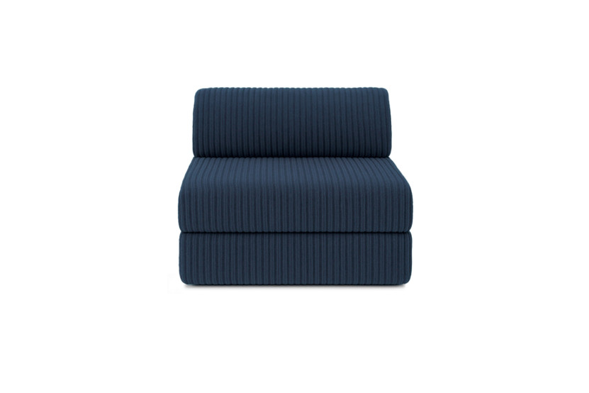Canapé droit convertible 3 places - Velours côtelé XL - Bleu
