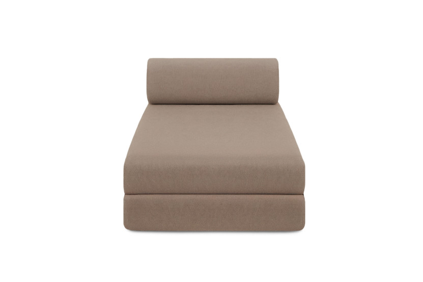 Canapé d'angle convertible 5 places - Tissu lisse - Marron