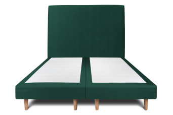 Lit 2x90x200 cm avec Tête de lit tapissée - Tissu Velours Vert