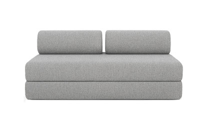 Canapé d'angle 6 places - 3 modules convertibles : Canapé 3 places + Fauteuil + Pouf - Tissu tweed Gris