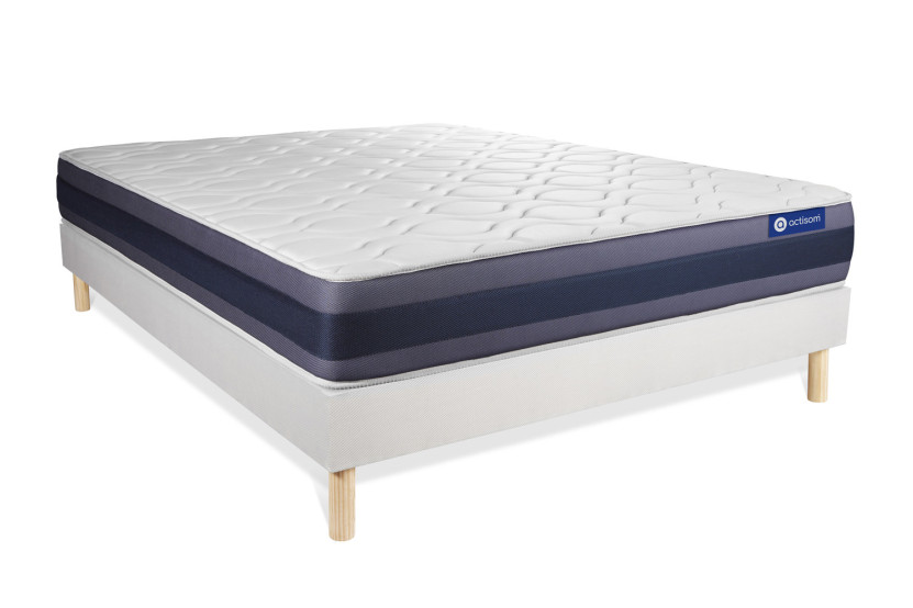 Ensemble Matelas Sommier 120x190 cm - Sommier Blanc (en kit) - Actiflex Morpho