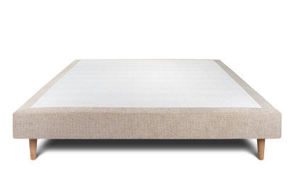 Sommier Tapissier 160x200 cm - H29 cm - Toile nattée - Beige brun