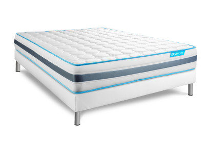 Ensemble Matelas Sommier 140x200 cm - Sommier Blanc (en kit) - BodyFlex