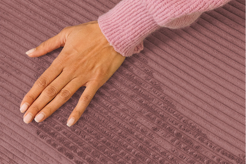 Méridienne convertible et modulable - Velours côtelé - Rose