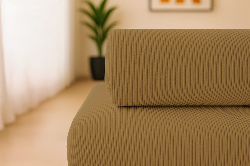 Fauteuil convertible et modulable - Velours côtelé - Jaune