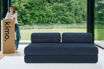Canapé 3 places convertible et modulable - Velours côtelé XL Bleu