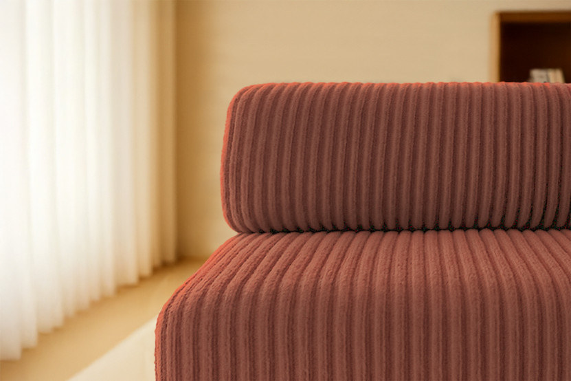 Fauteuil convertible et modulable - Velours côtelé XL - Terracotta