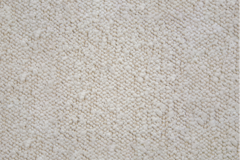 Lit 135x190 cm avec Tête de lit capitonnée - Tissu Bouclette Beige Clair