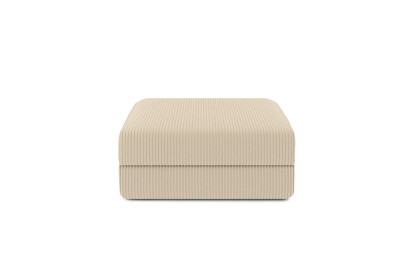 Canapé d'angle 6 places - 3 modules convertibles : Canapé 3 places + Fauteuil + Pouf - Velours côtelé Beige