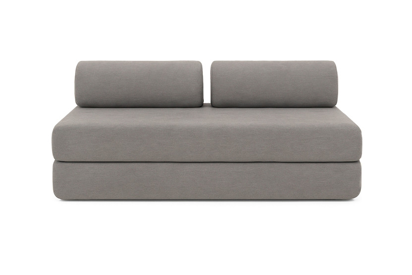 Canapé d'angle convertible 6 places - Tissu lisse - Gris