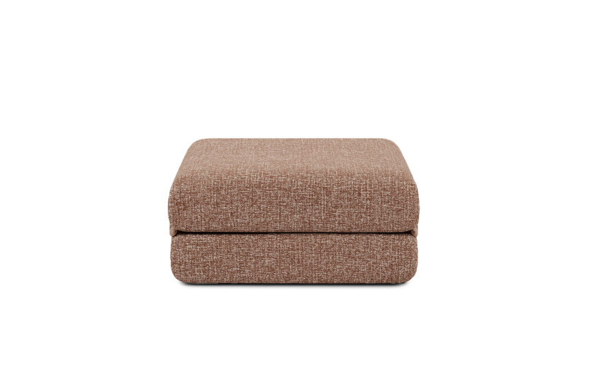 Canapé d'angle convertible 4 places - Tissu tweed - Rouge