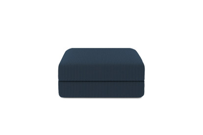 Canapé d'angle 6 places - 3 modules convertibles : Canapé 3 places + Fauteuil + Pouf - Velours côtelé Bleu