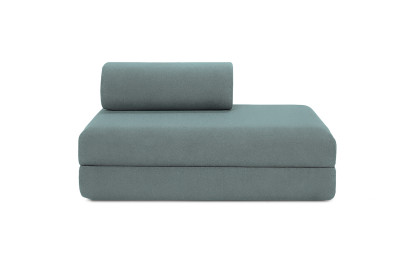 Canapé d'angle 5 places - 2 modules convertibles : Canapé 2 places + Méridienne - Tissu lisse Vert