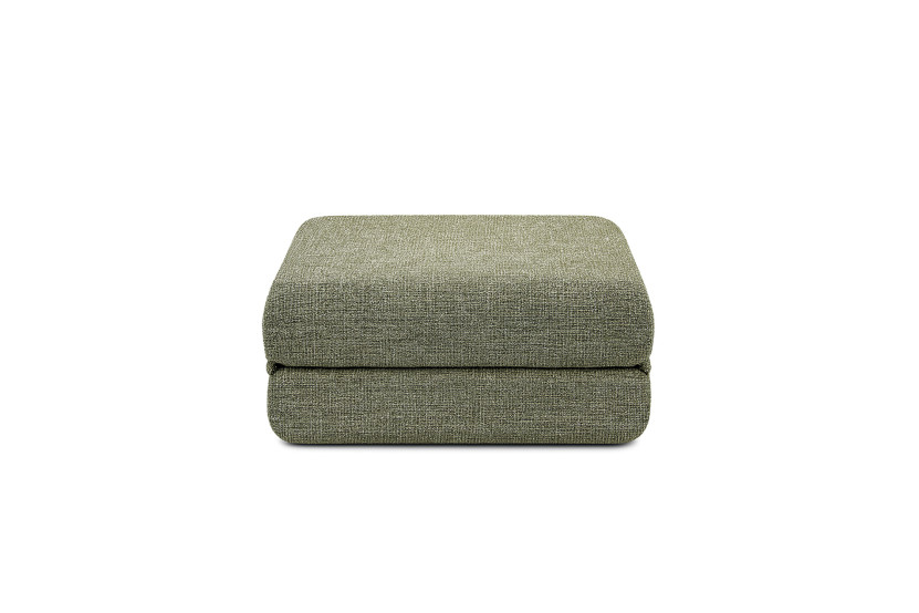 Canapé d'angle convertible 4 places - Tissu tweed - Vert