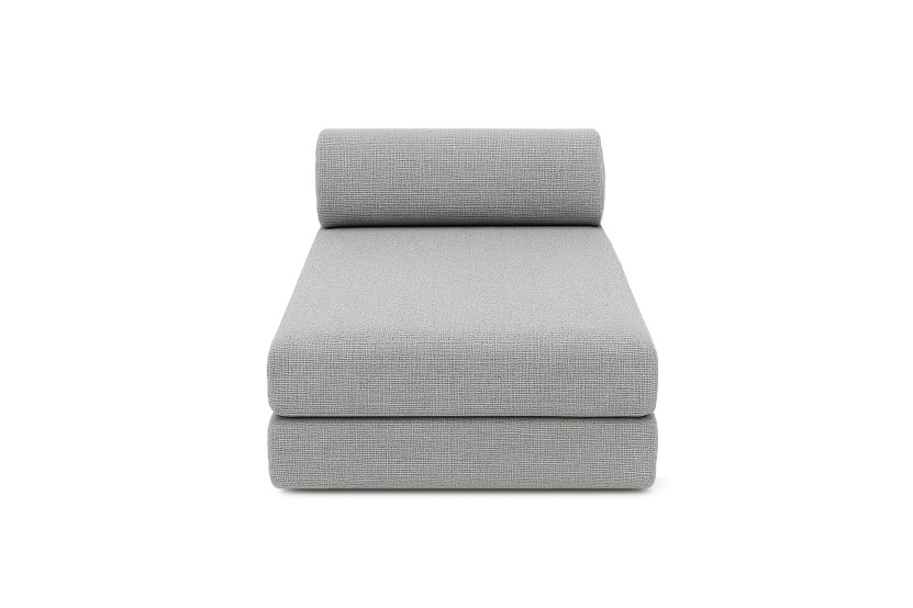 Canapé d'angle convertible 5 places - Tissu tweed - Gris