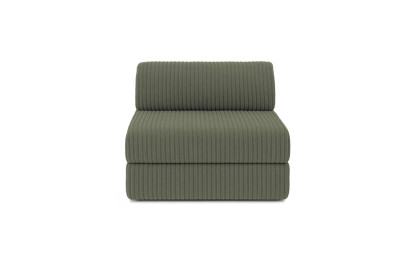 Canapé 3 places - 2 modules convertibles : Canapé 2 places + Fauteuil - Velours côtelé XL Vert
