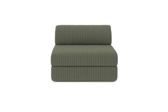 Fauteuil convertible et modulable - Velours côtelé XL - Vert