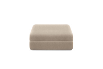 Pouf convertible et modulable - Tissu lisse - Taupe