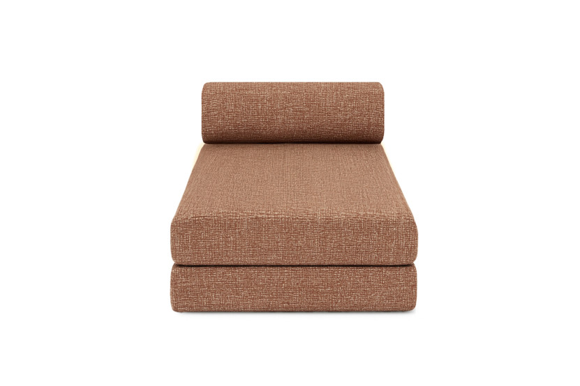 Canapé d'angle convertible 5 places - Tissu tweed - Rouge