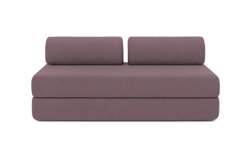 Canapé droit convertible 4 places - Tissu lisse - Terracotta