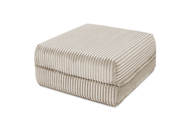 Canapé d'angle convertible 6 places - Velours côtelé XL - Beige