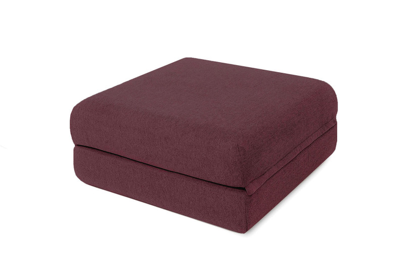 Canapé d'angle convertible 6 places - Tissu lisse - Rouge